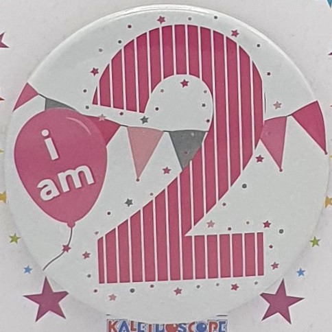 Pink Age 2 Birthday Badge