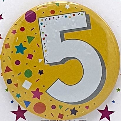 Confetti Age 5 Birthday Badge