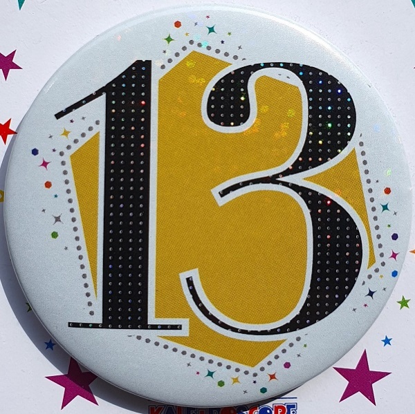 Hexagon Age 13 Birthday Badge