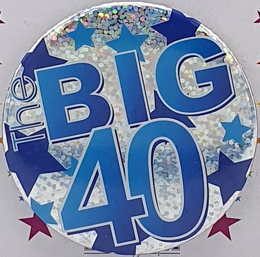 Blue The Big 40 Birthday Badge