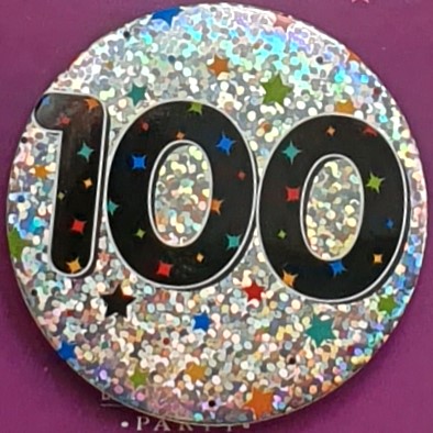 Black Age 100 Birthday Badge