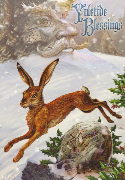 Midwinter Rune Hare Christmas Card