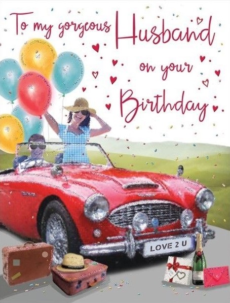 Party Car Husband Birthday Card