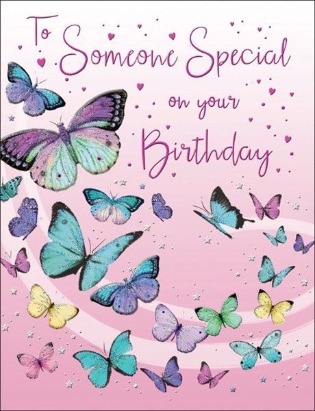 Pink Flowers Someone Special Birthday Card | Simon Elvin