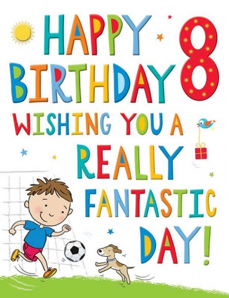 Fantastic Day 8th Birthday Card
