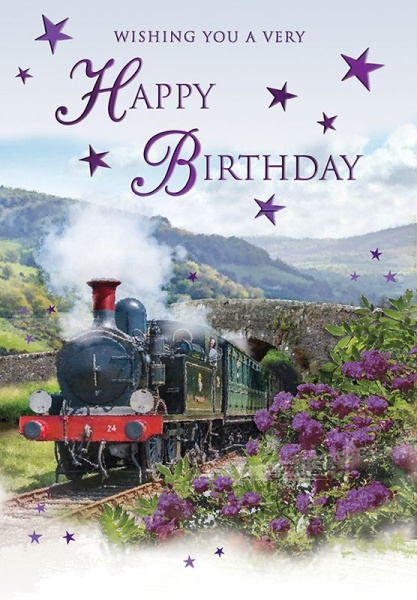 Steam Train Birthday Card