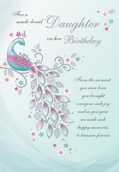 Peacock Daughter Birthday Card