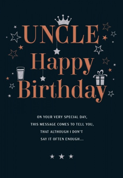Stars Uncle Birthday Card