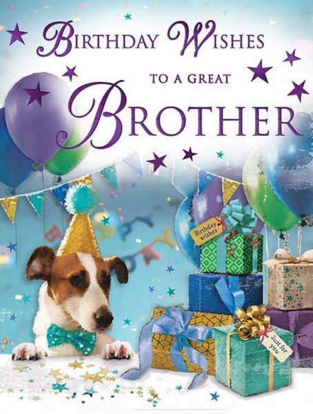 Birthday Dog Brother Birthday Card