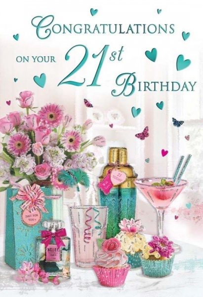 Cocktails & Cupcakes 21st Birthday Card