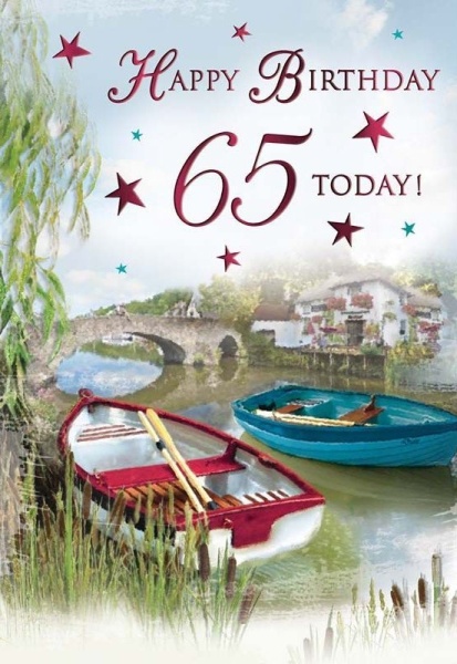 Boats On The River 65th Birthday Card