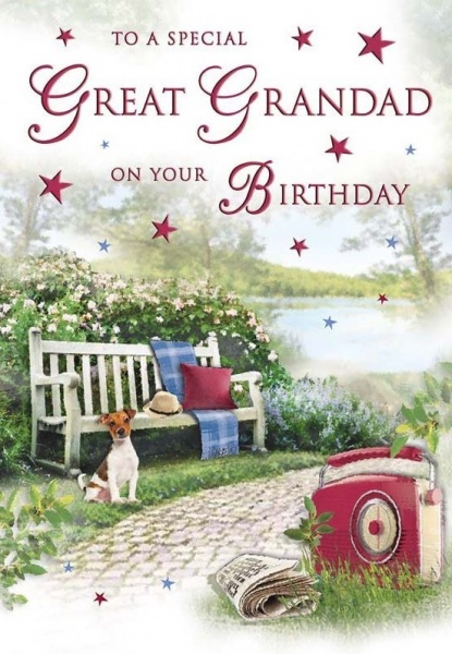 Out With The Dog Great-Grandad Birthday Card