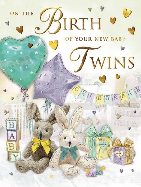 Celebrate New Baby Twins Card