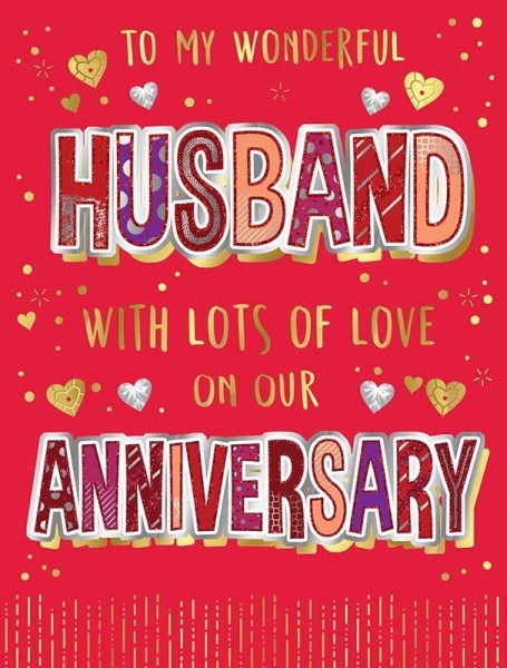 Hearts Husband Anniversary Card