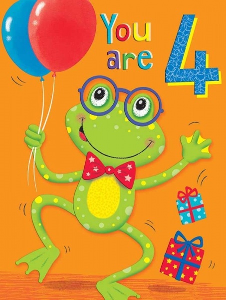 Frog 4th Birthday Card