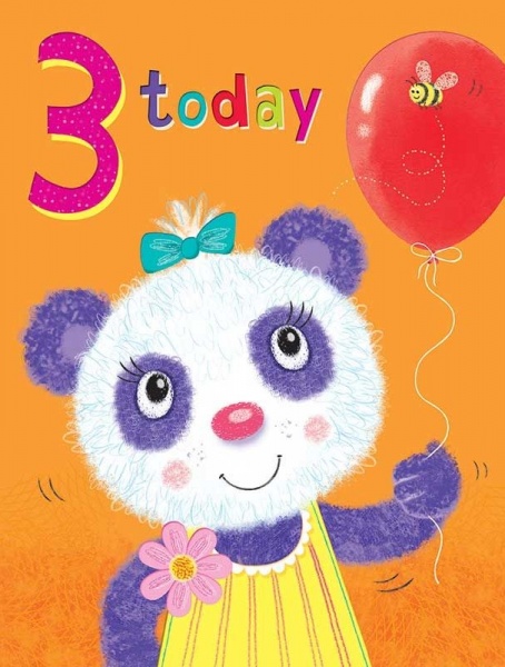 Panda 3rd Birthday Card
