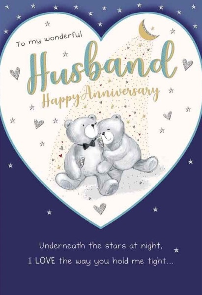 Moon & Stars Husband Anniversary Card