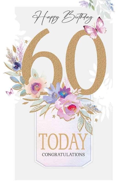 Flowers 60th Birthday Card