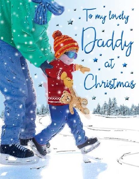 Ice Skating Daddy Christmas Card