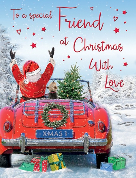 Santa's Ride Special Friend Christmas Card