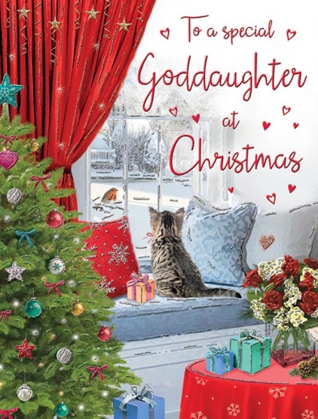 Kitten God-Daughter Christmas Card