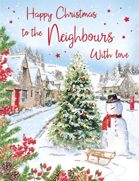 Winter Village Neighbours Christmas Card