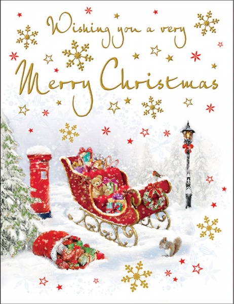 Sleigh & Postbox Christmas Card