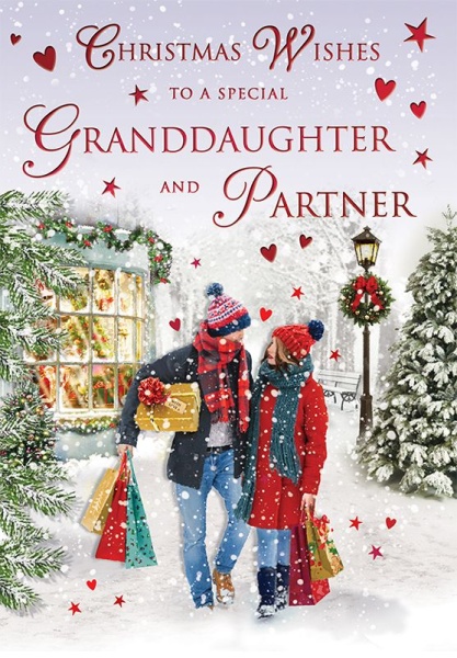 Christmas Shopping Grand-Daughter & Partner Christmas Card