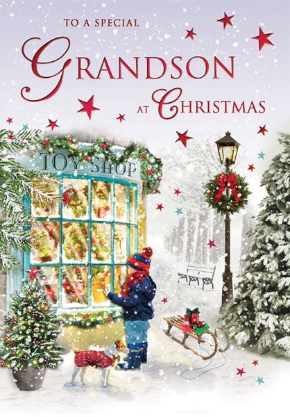 Toy Shop Grandson Christmas Card