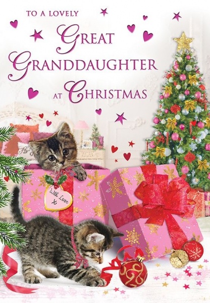 Kittens Great-Grand-Daughter Christmas Card