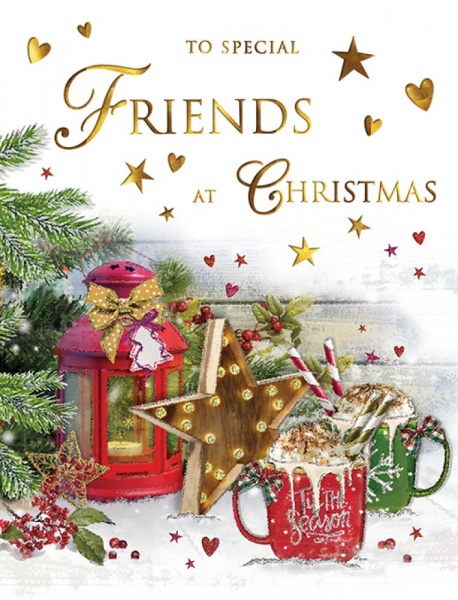 Warming Winter Drinks Special Friends Christmas Card