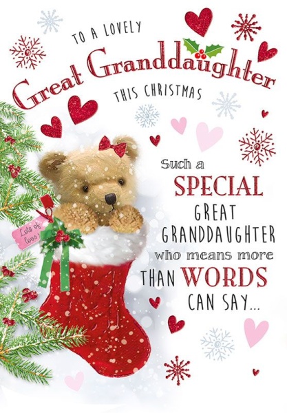 Christmas Stocking Great-Grand-Daughter Christmas Card