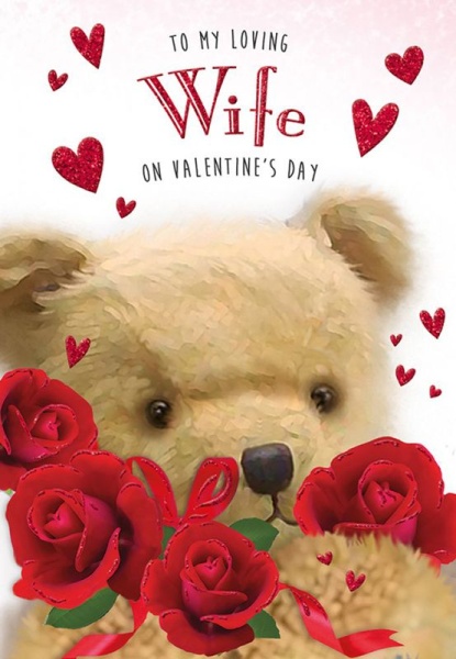 Red Roses Wife Valentine's Day Card