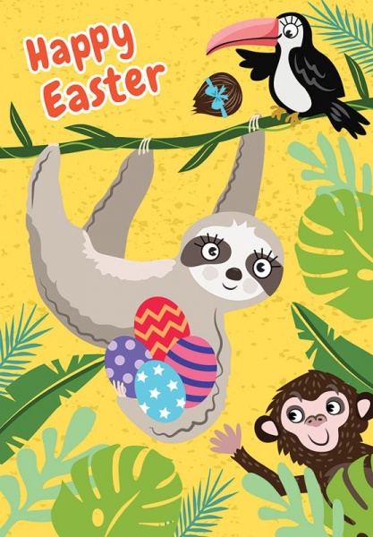 Sloth Easter Card