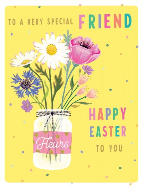 Flower Jar Friend Easter Card