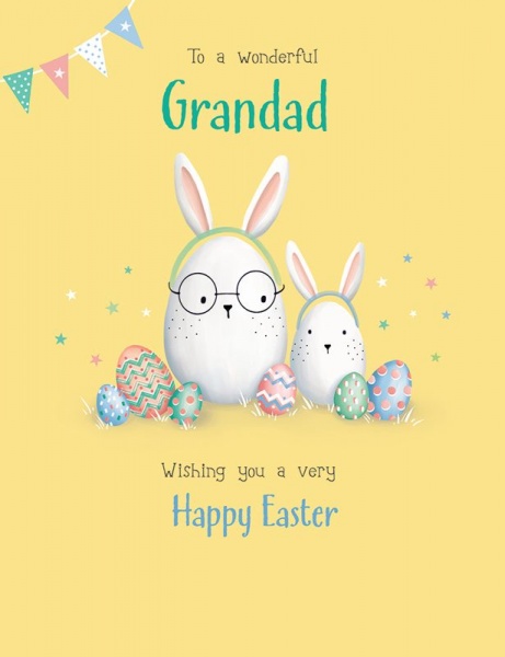 Egg Bunnies Grandad Easter Card