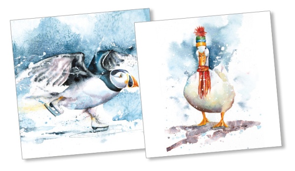 Get Your Skates On & All Dressed Up Christmas Cards Pack Of 10