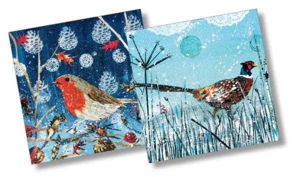 Winter's Surprise Robin & Winter Meadow Pheasant Christmas Cards Pack Of 10