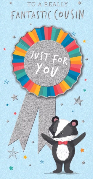 Badger Cousin Birthday Card