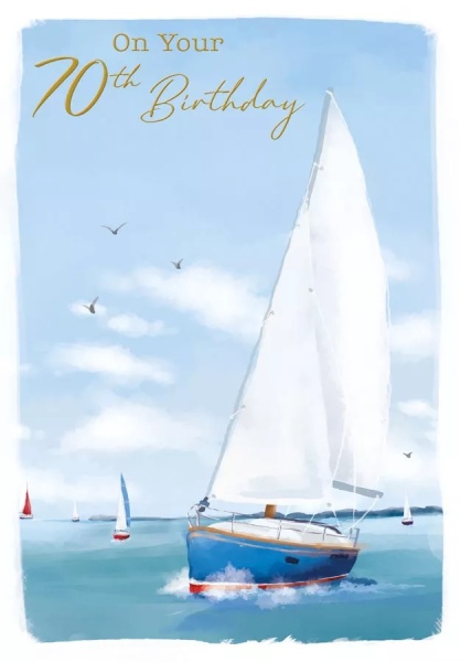 Sail Boat 70th Birthday Card