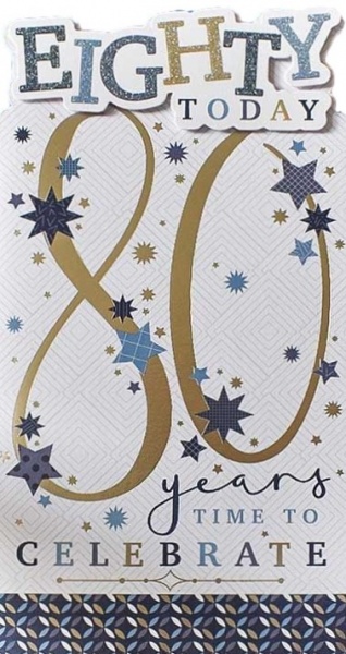 Stars 80th Birthday Card