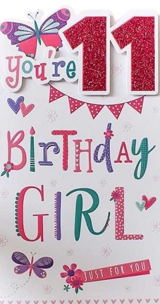 Birthday Girl 11th Birthday Card
