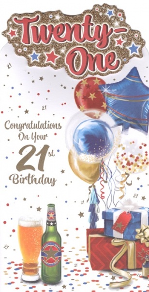 Beer & Presents 21st Birthday Card