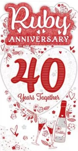 40 Years Together Anniversary Card