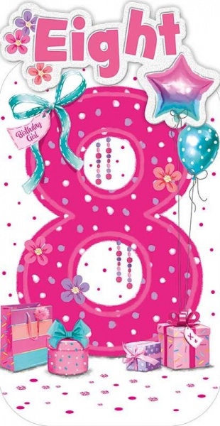 Birthday Girl 8th Birthday Card