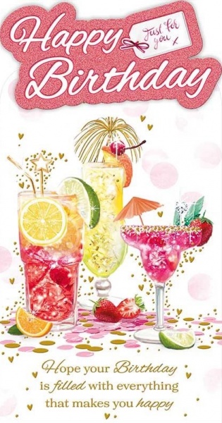 Happy Birthday Drinks Birthday Card
