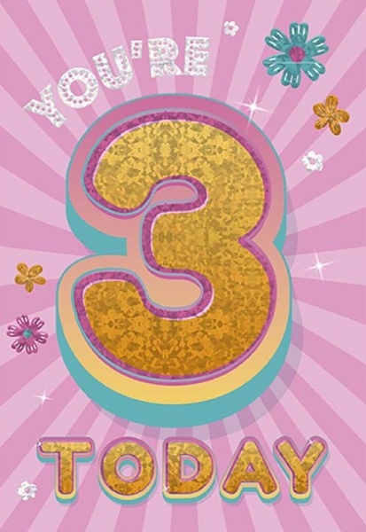 Starburst 3rd Birthday Card