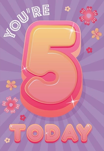 Starburst 5th Birthday Card