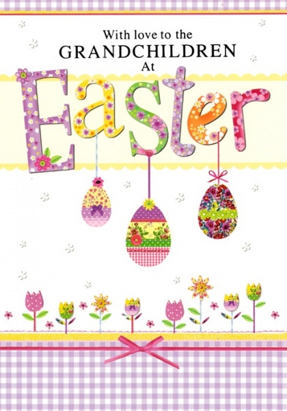 Easter Eggs Grandchildren Easter Card