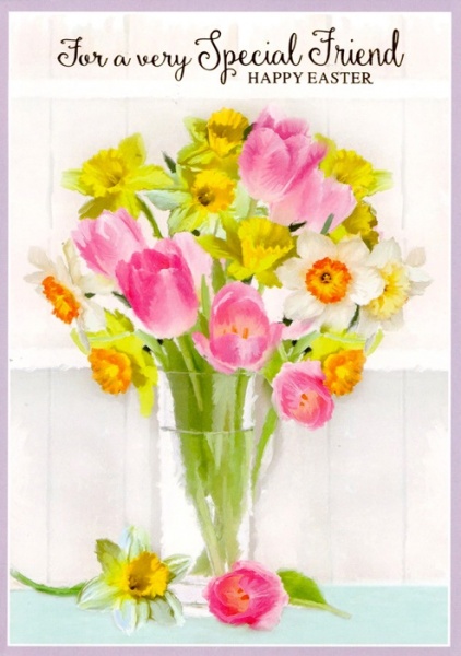 Tulips & Daffodils Special Friend Easter Card